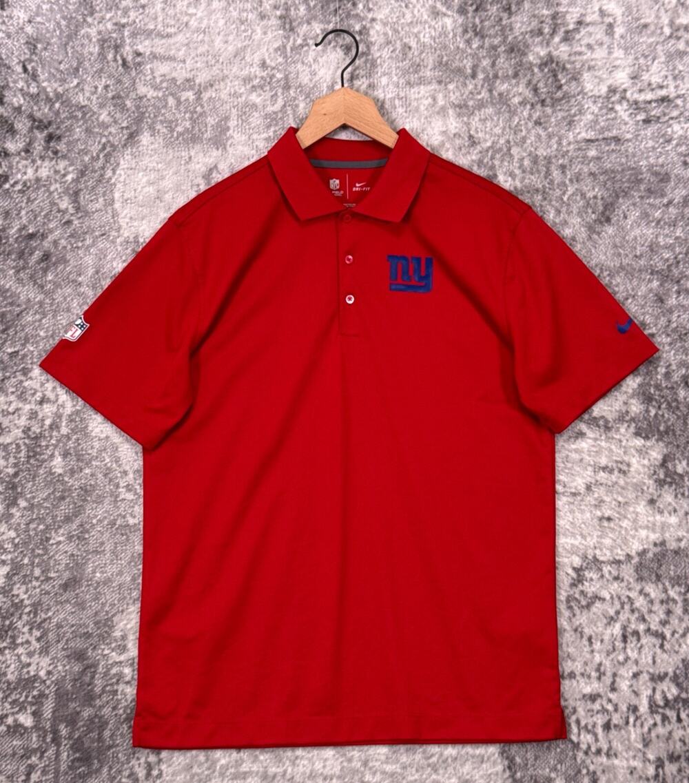 Nike Polo Shirt Medium Mens New York Giants Red On Field Sideline Coach